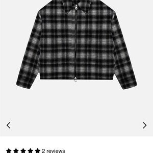 NWT Hours Flannel zip over shirt - Black and Gray Quilted Plaid Jacket XL